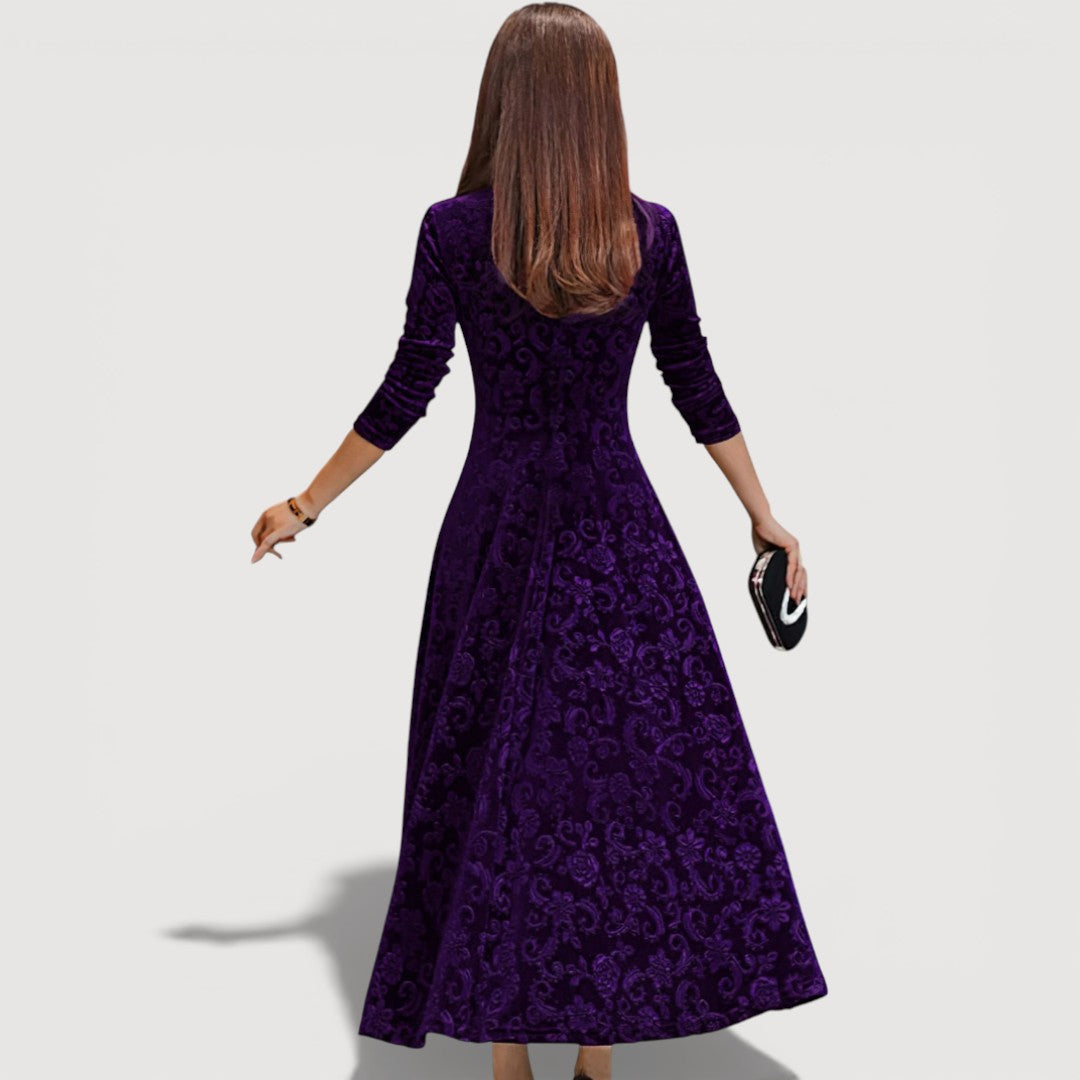 Jillian – Elegancka sukienka z weluru