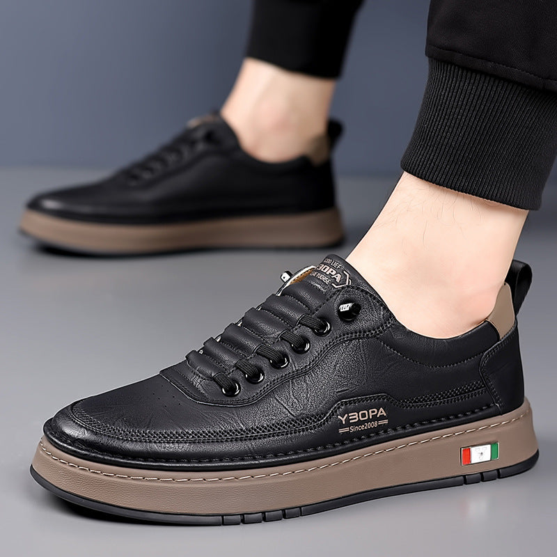 Skórzane sneakersy męskie Lucetti ELARA – detal wyściółki i wnętrza buta