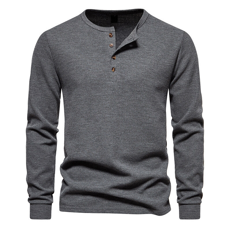 Kai | Koszulka Slim Fit z Dekoltem na Guziki
