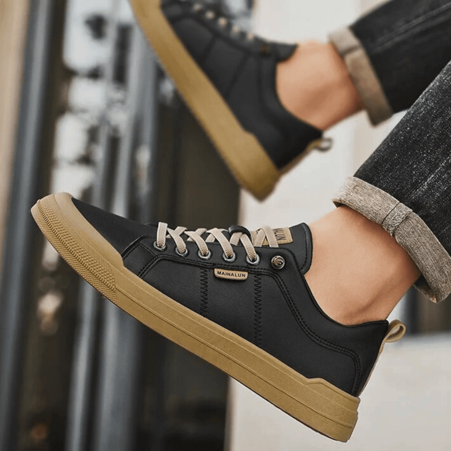 Konrad | Skórzane Sneakersy