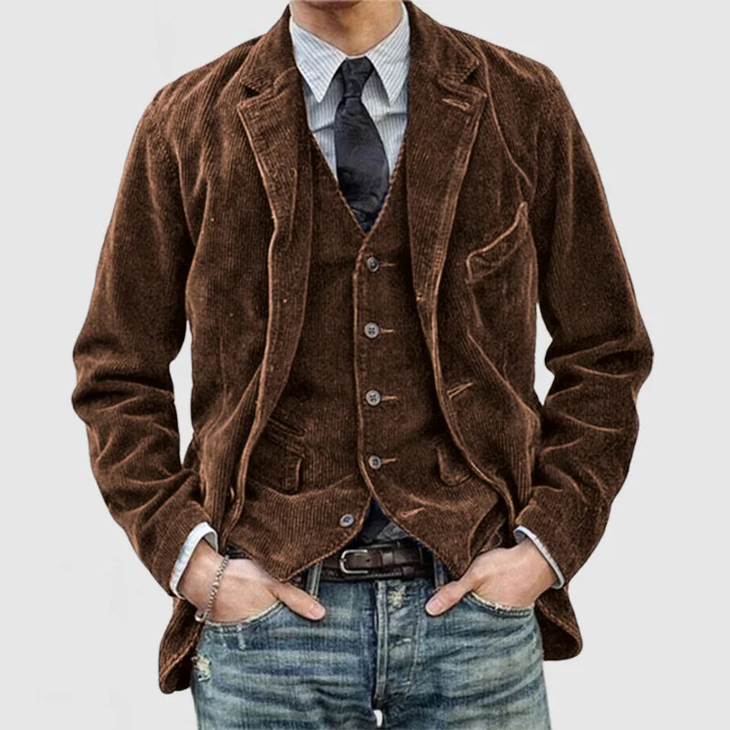 Ludosław | Klasyczna Kurtka i Kamizelka w Stylu Vintage