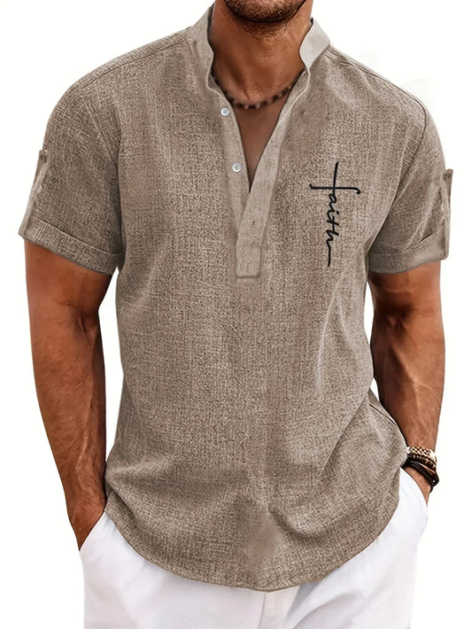 Leblanc™ | Elegancka koszula z krótkim rękawem i stójką