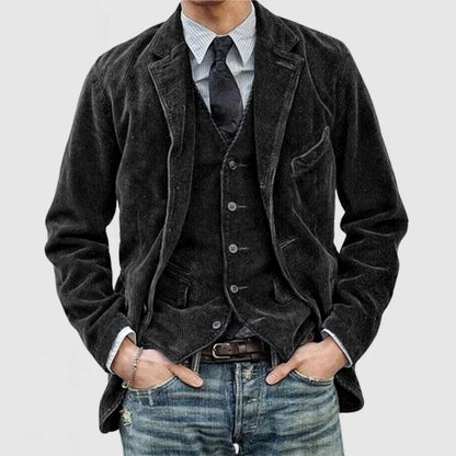 Ludosław | Klasyczna Kurtka i Kamizelka w Stylu Vintage