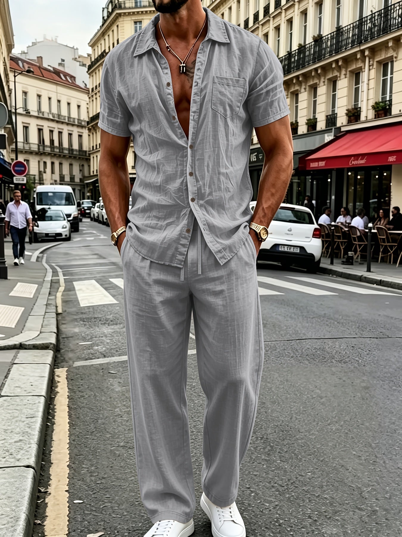 Aleksander | Lniany Komplet Monaco