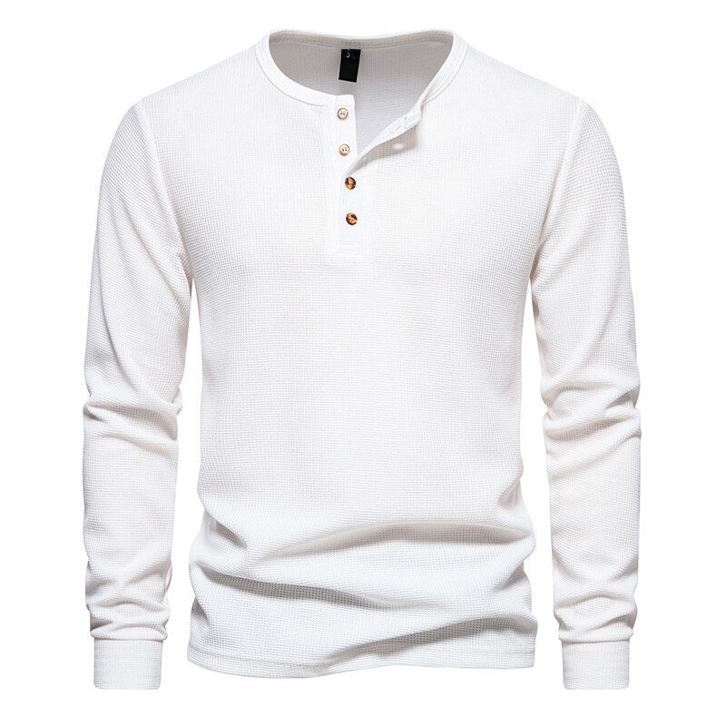 Kai | Koszulka Slim Fit z Dekoltem na Guziki
