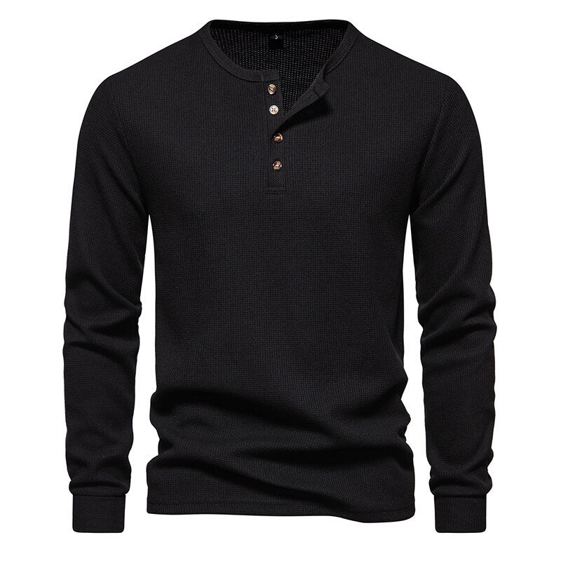 Kai | Koszulka Slim Fit z Dekoltem na Guziki