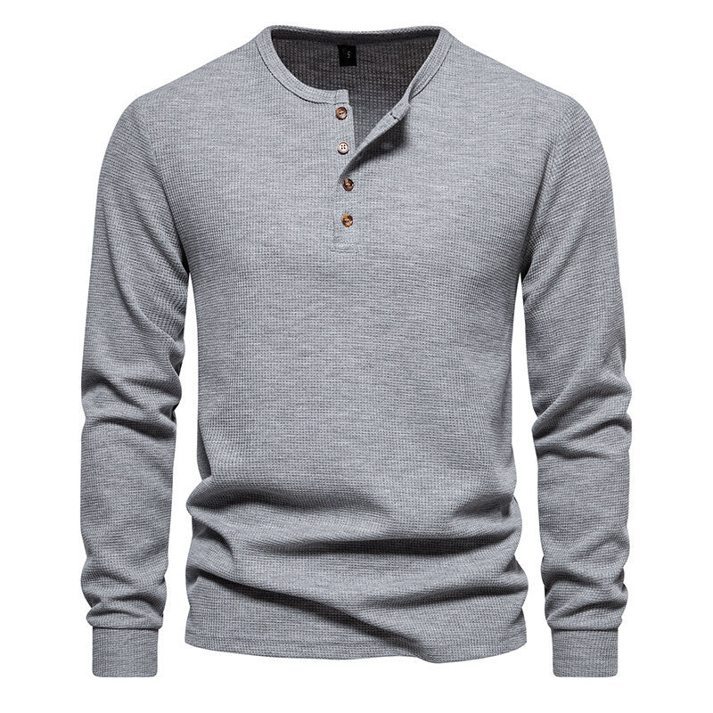 Kai | Koszulka Slim Fit z Dekoltem na Guziki