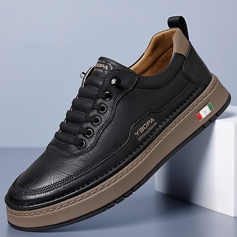 Skórzane sneakersy męskie Lucetti ELARA – widok na całą parę butów