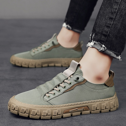 Sneakersy męskie Highland ELARA w kolorze zielonym – widok z przodu