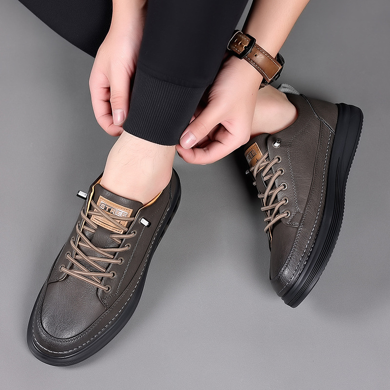 Carson – skórzane sneakersy męskie ELARA, widok z tyłu