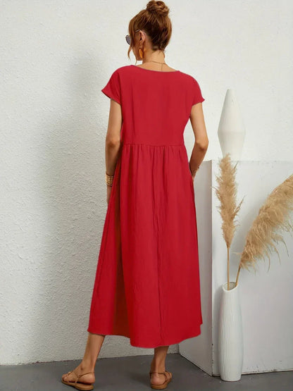 Gabrielle™ — Elegancka, midi sukienka o swobodnym kroju