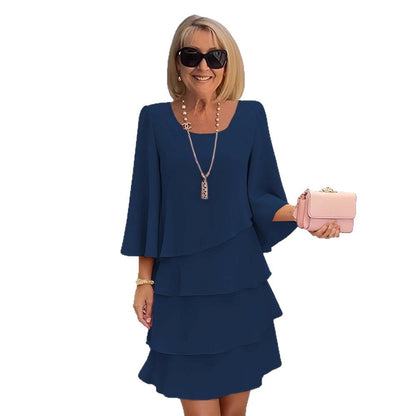 Margaux – Elegancka sukienka midi z falbanami