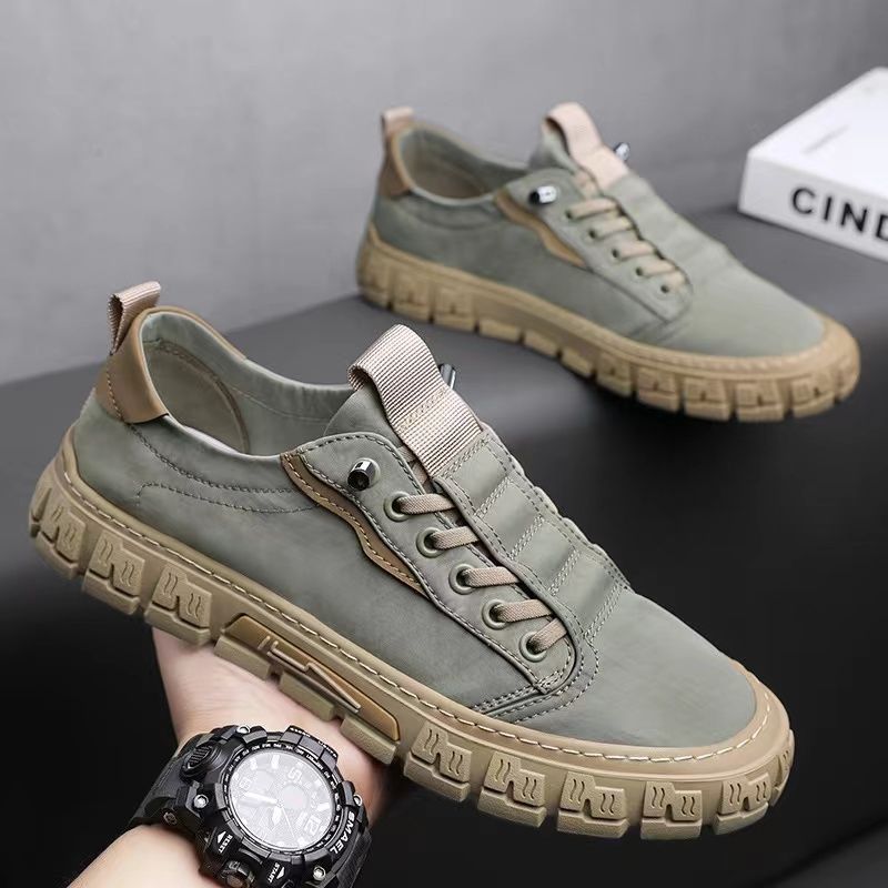 Para sneakersów męskich Highland ELARA w kolorze zielonym na jasnym tle