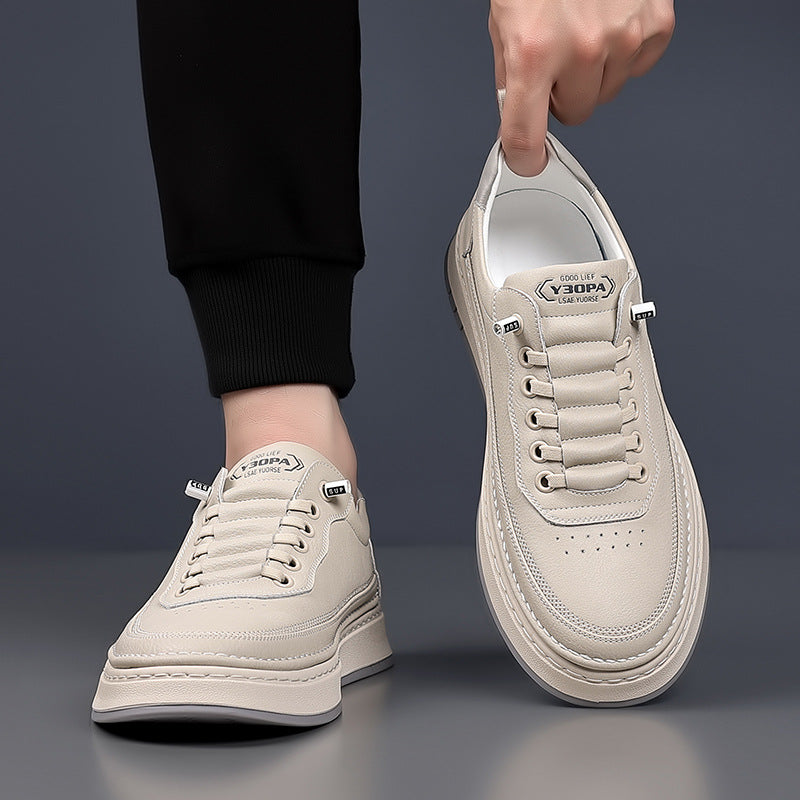 Skórzane sneakersy męskie Lucetti ELARA – detal metalowych oczek sznurowania