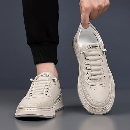 Skórzane sneakersy męskie Lucetti ELARA – detal metalowych oczek sznurowania