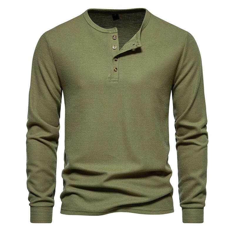 Kai | Koszulka Slim Fit z Dekoltem na Guziki