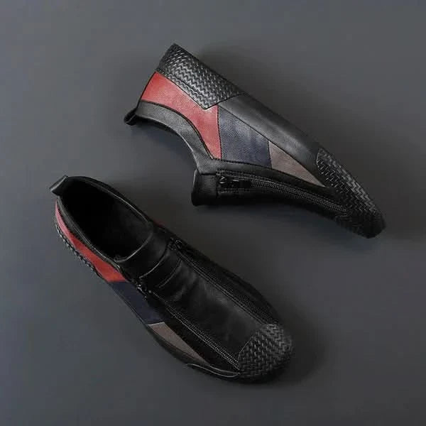 Carradon – skórzane sneakersy męskie ELARA, widok z boku