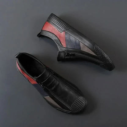 Carradon – skórzane sneakersy męskie ELARA, widok z boku