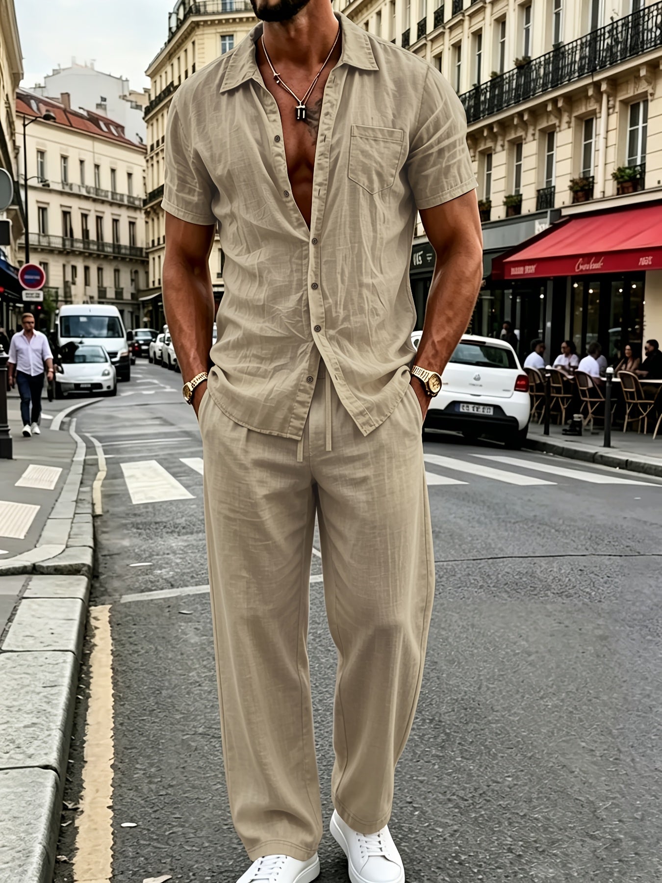 Aleksander | Lniany Komplet Monaco