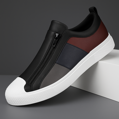 Carradon – skórzane sneakersy męskie ELARA, zbliżenie na wnętrze buta