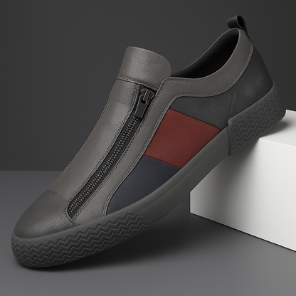 Carradon – skórzane sneakersy męskie ELARA, detal amortyzowanej podeszwy