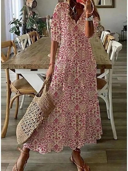 Luna | Midi Sukienka w Stylu Boho Bez Wysiłku
