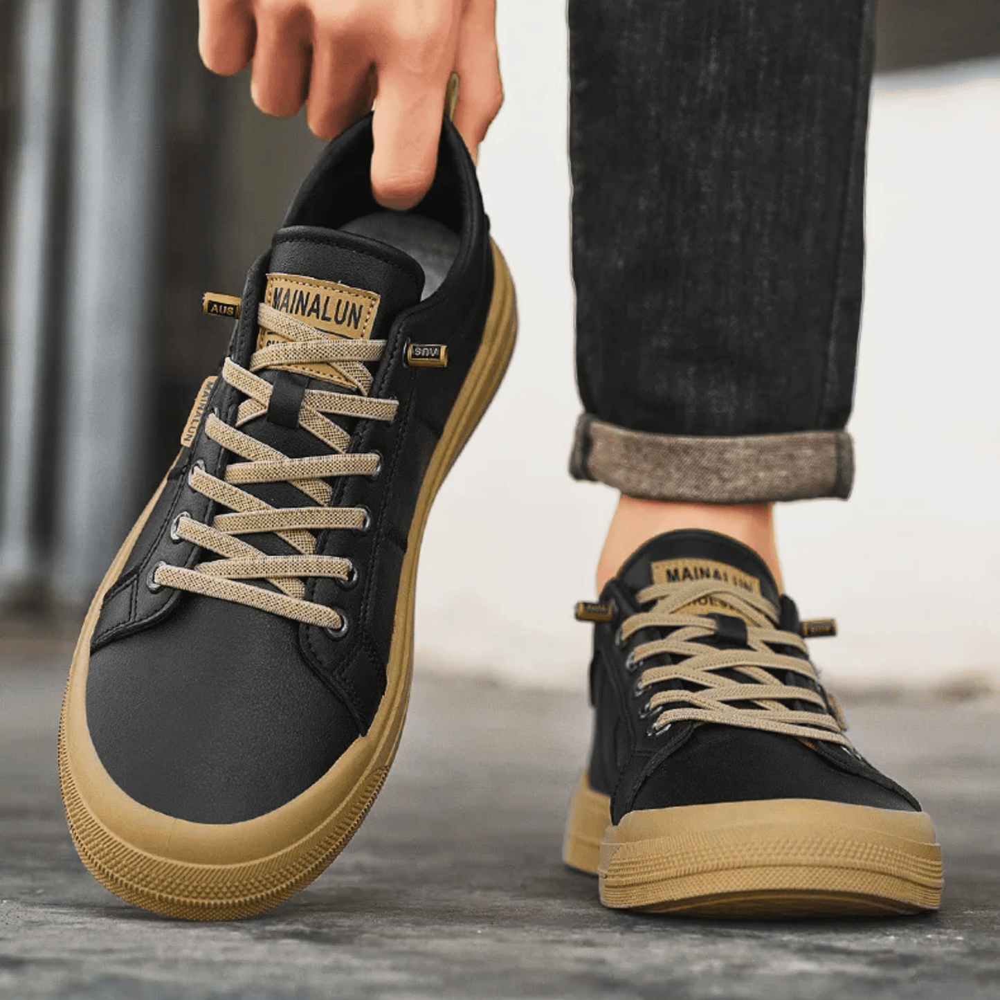 Konrad | Skórzane Sneakersy