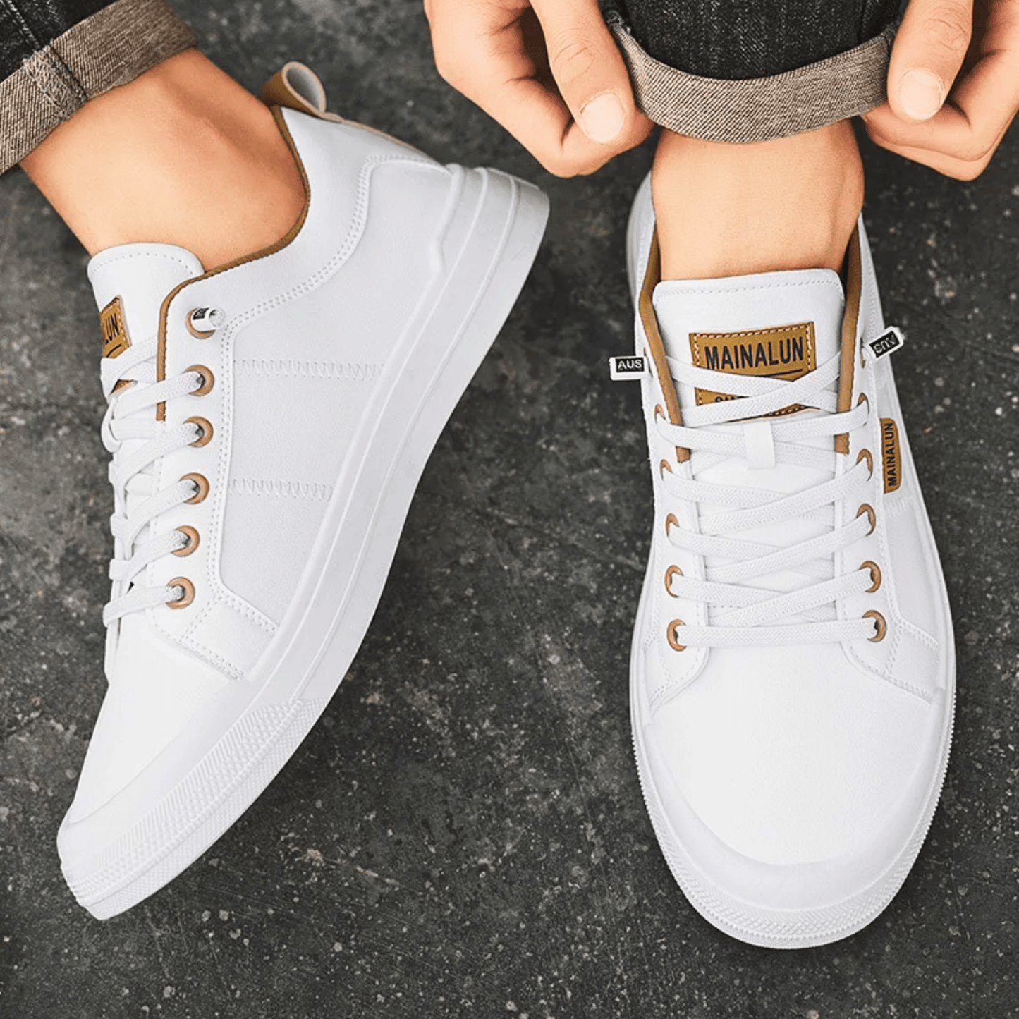 Konrad | Skórzane Sneakersy
